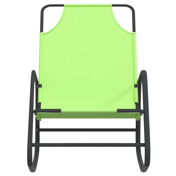 vidaXL Rocking Loungers 2 pcs Green Steel and Textilene