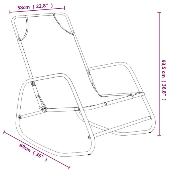 vidaXL Rocking Loungers 2 pcs Green Steel and Textilene