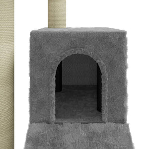 vidaXL Cat Tree with Sisal Scratching Posts Light Grey 92 cm