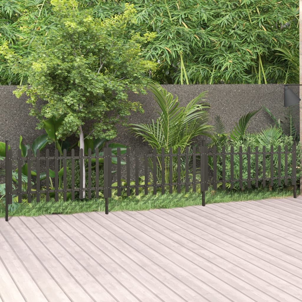 vidaXL Slat Fence with Posts 3 pcs WPC 614x80 cm