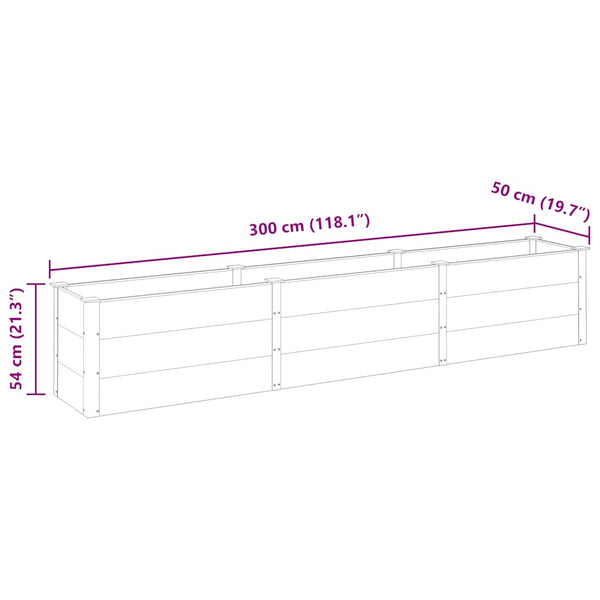 vidaXL Raised Garden Bed 300x50x54 cm WPC Grey