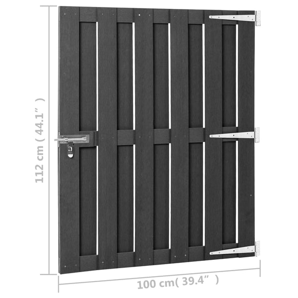 vidaXL WPC Garden Gate 100x112 cm Grey