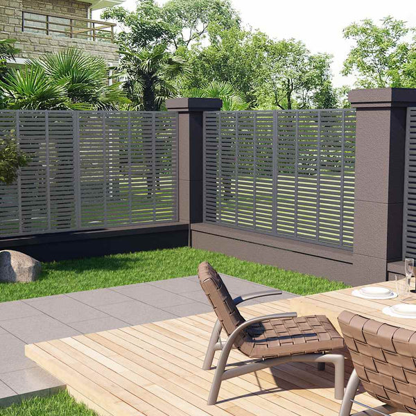 vidaXL Slat Fence WPC 180x180 cm Grey