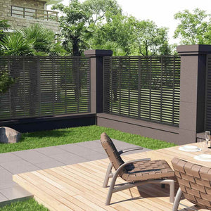 vidaXL WPC Louver Fence 180x180 cm Dark Grey