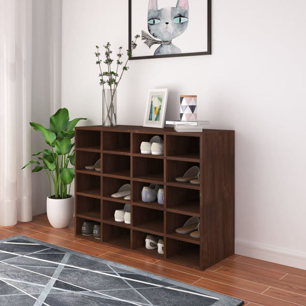 vidaXL Shoe Rack Engineered Wood 92x30x67.5 cm Brown Oak Look