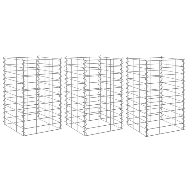 vidaXL Gabion Raised Garden Beds 3 pcs 30x30x50 cm Iron