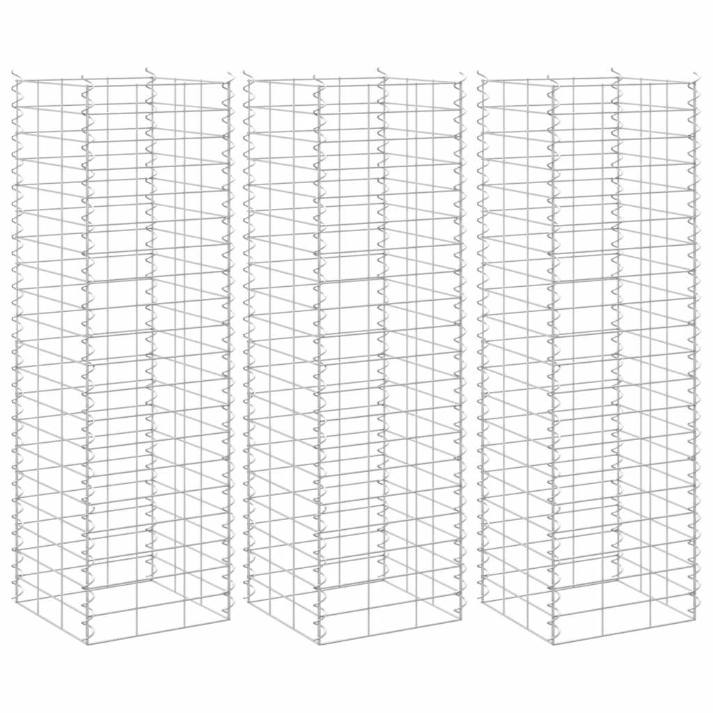 vidaXL Gabion Raised Garden Beds 3 pcs. 30x30x100 cm Iron