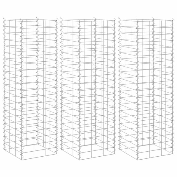vidaXL Gabion Raised Garden Beds 3 pcs. 30x30x100 cm Iron