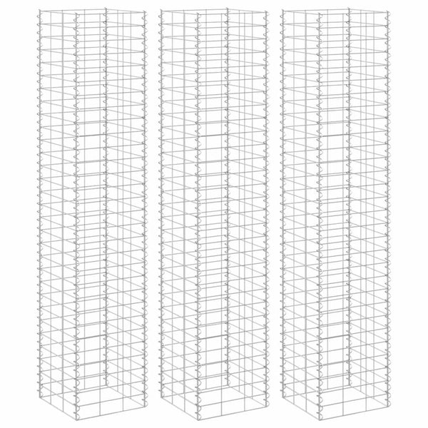 vidaXL Raised Gabion Planters 3 pcs. 30x30x150 cm Iron