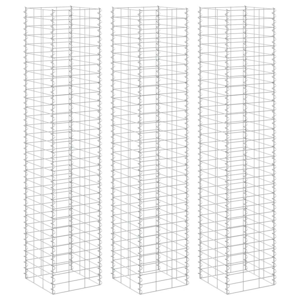 vidaXL Gabion Raised Beds 3 pcs. 30x30x200 cm Iron