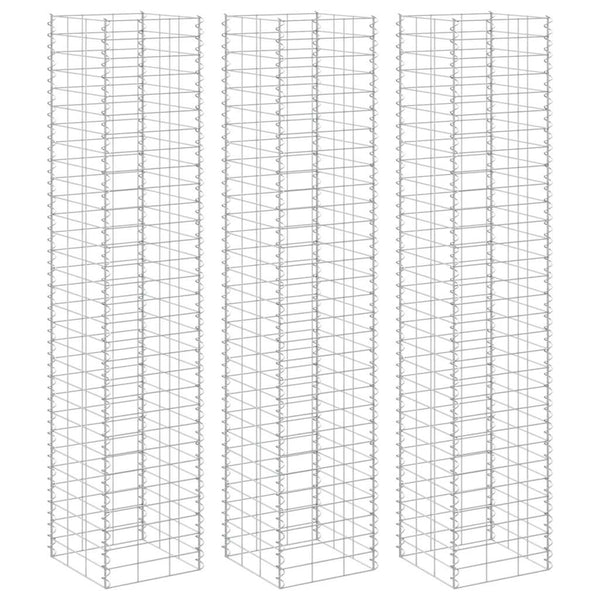 vidaXL Gabion Raised Beds 3 pcs. 30x30x200 cm Iron