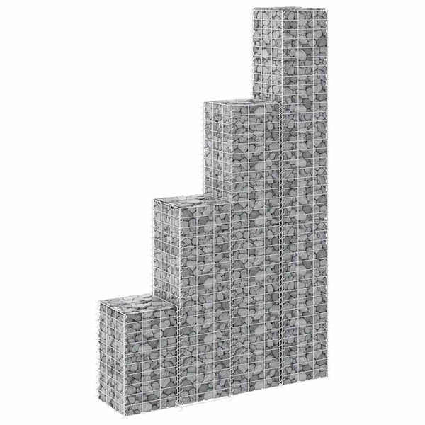 vidaXL Gabion Raised Garden Beds 4 pcs. 30x30x50/100/150/200 cm Iron