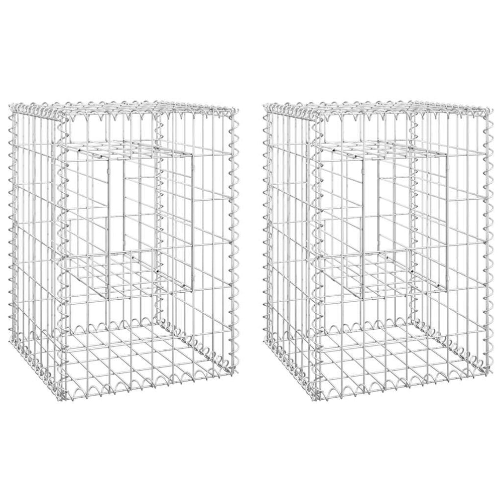 vidaXL Gabion Columns 2 pcs 40x40x60 cm Iron