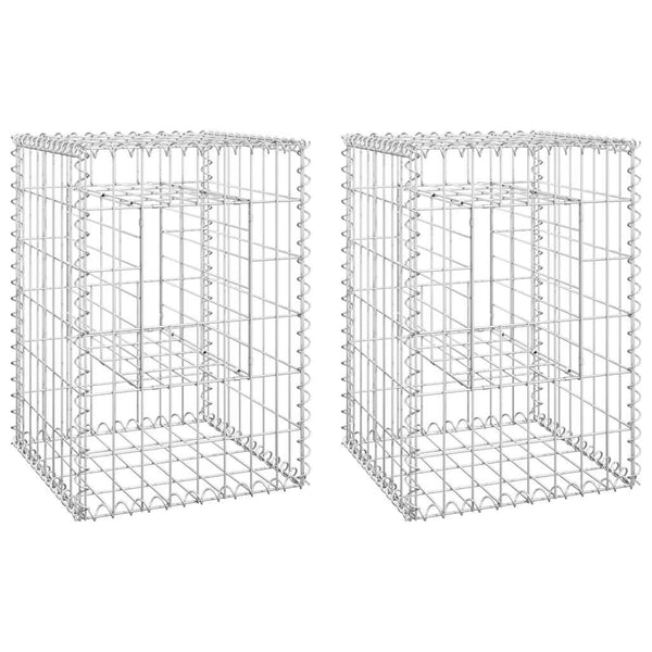 vidaXL Gabion Columns 2 pcs 40x40x60 cm Iron