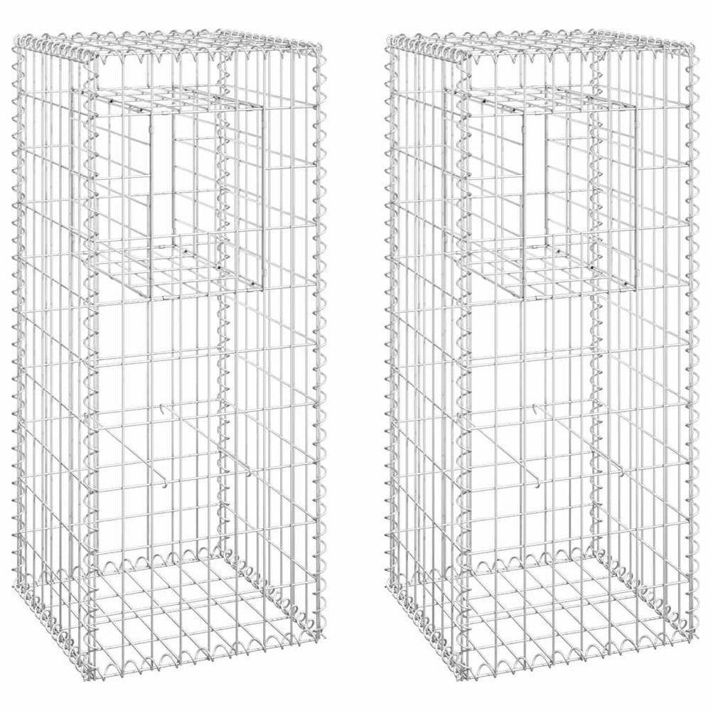 vidaXL Gabion Pillars 2 pcs. 40x40x100 cm Iron