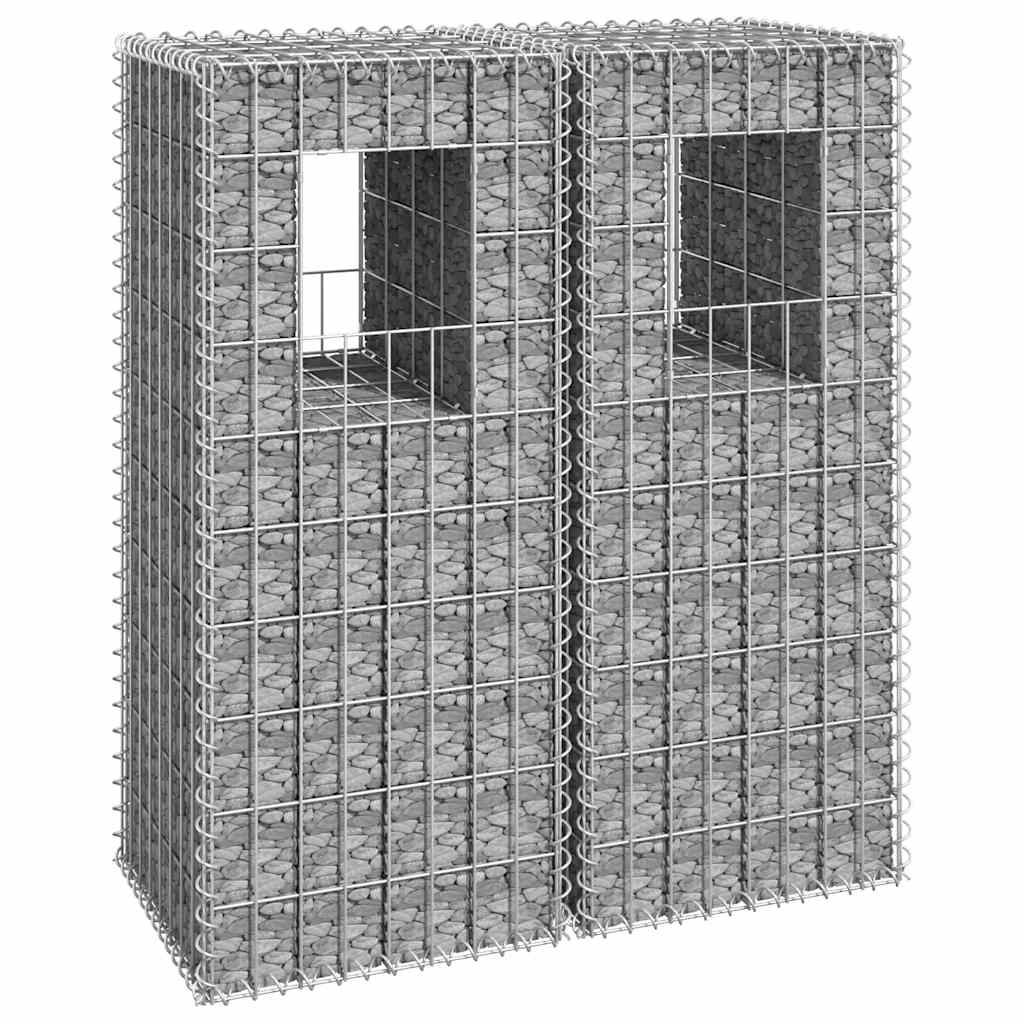 vidaXL Gabion Pillars 2 pcs. 40x40x100 cm Iron