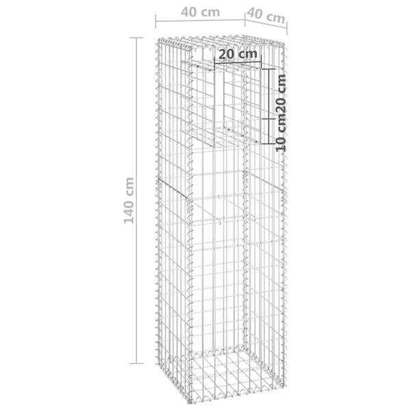 vidaXL Gabion Column 40x40x140 cm Iron