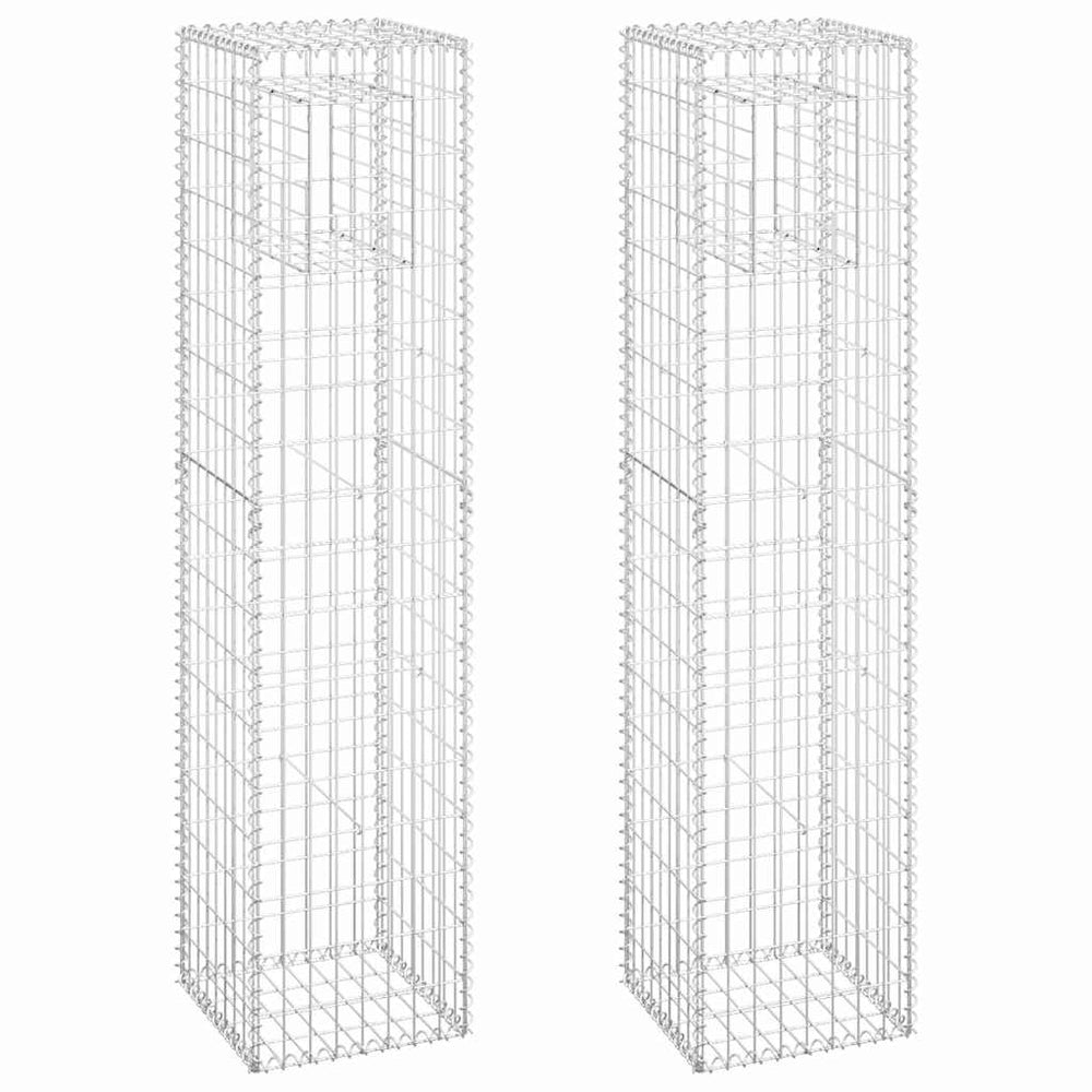 vidaXL Gabion Columns 2 pcs 40x40x180 cm Iron
