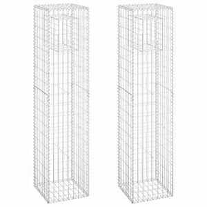 vidaXL Gabion Columns 2 pcs 40x40x180 cm Iron