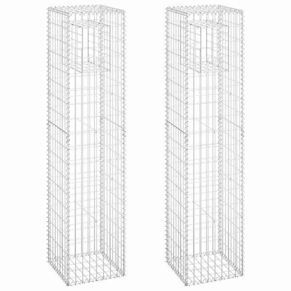 vidaXL Gabion Columns 2 pcs 40x40x180 cm Iron