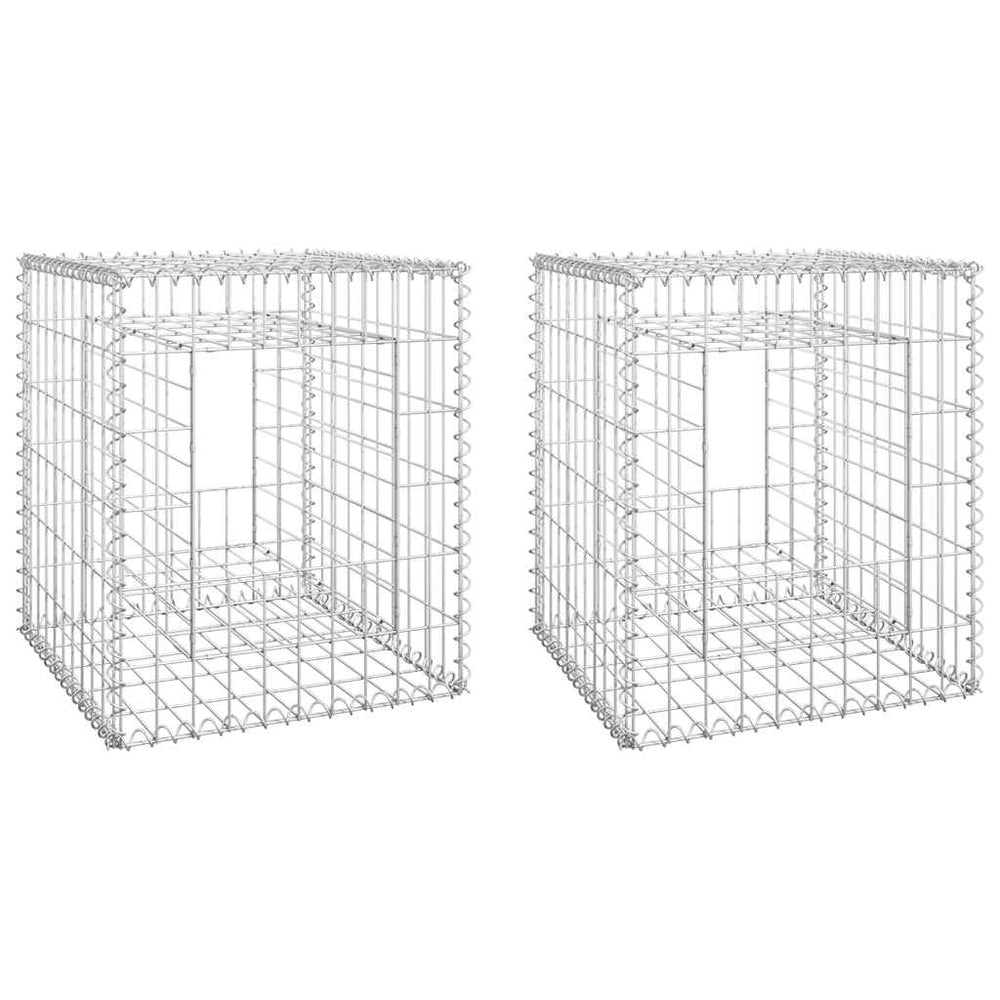 vidaXL Gabion Columns 2 pcs. 50x50x60 cm Iron