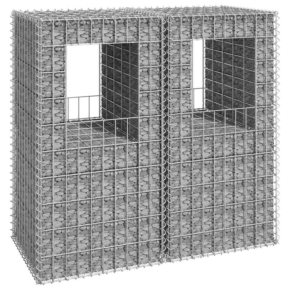 vidaXL Gabion Pillars 2 pcs. 50x50x100 cm Iron