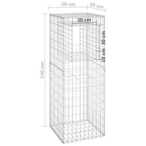 vidaXL Gabion Pillars 2 pcs. 50x50x140 cm Iron