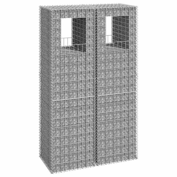 vidaXL Gabion Pillars 2 pcs 50x50x180 cm Iron
