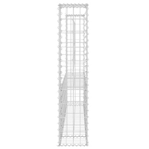 vidaXL U-shaped Gabion Basket with 2 Pillars Iron 140x20x100 cm