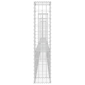 vidaXL U-Shaped Gabion Basket with 4 Posts Iron 380x20x100 cm