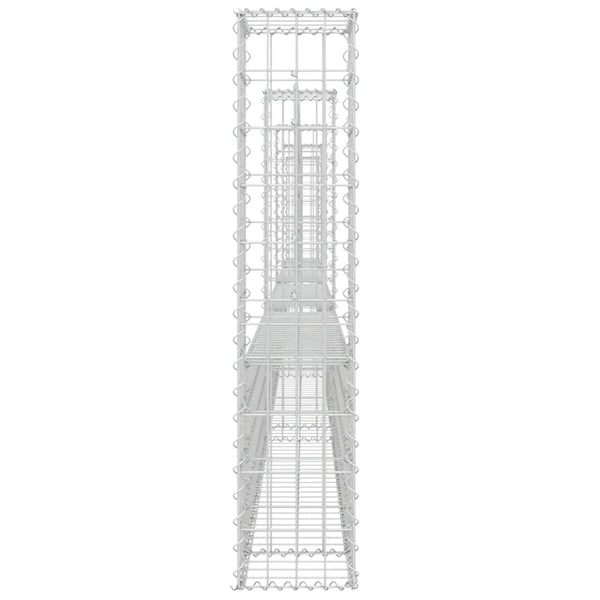 vidaXL U-Shaped Gabion Basket with 5 Posts Iron 500x20x100 cm