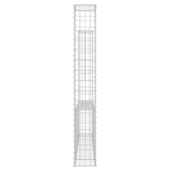 vidaXL U-Shaped Gabion Basket with 2 Columns Iron 140x20x150 cm