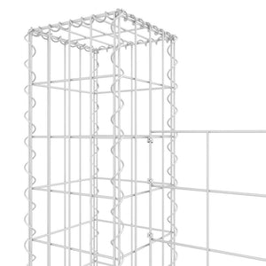 vidaXL U-Shaped Gabion Basket with 2 Columns Iron 140x20x150 cm
