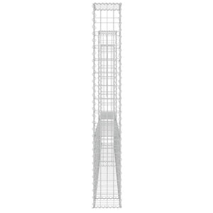 vidaXL U-Shaped Gabion Basket with 3 Posts Iron 260x20x150 cm