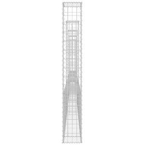 vidaXL U-Shaped Gabion Basket with 5 Posts Iron 500x20x150 cm