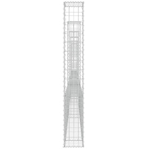 vidaXL U-Shaped Gabion Basket with 6 Pillars Iron 620x20x150 cm
