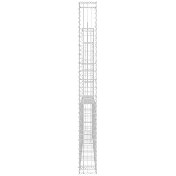 vidaXL Gabion Basket U-Shape with 3 Columns Iron 260x20x200 cm