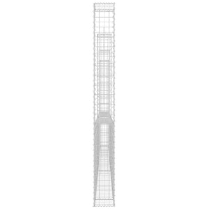 vidaXL U-shaped Gabion Basket with 4 Posts Iron 380x20x200 cm