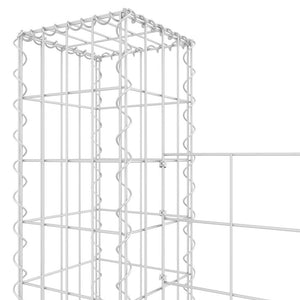 vidaXL U-Shaped Gabion Basket with 5 Posts Iron 500x20x200 cm