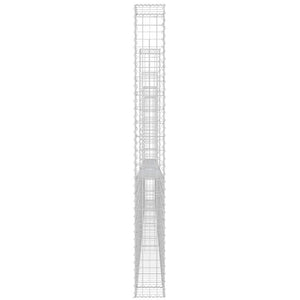 vidaXL U-Shaped Gabion Basket with 6 Pillars Iron 620x20x200 cm
