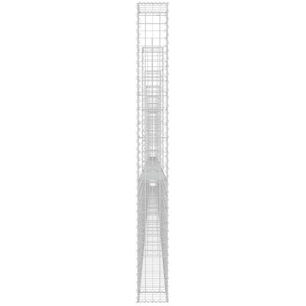 vidaXL U-Shaped Gabion Basket with 8 Posts Iron 860x20x200 cm
