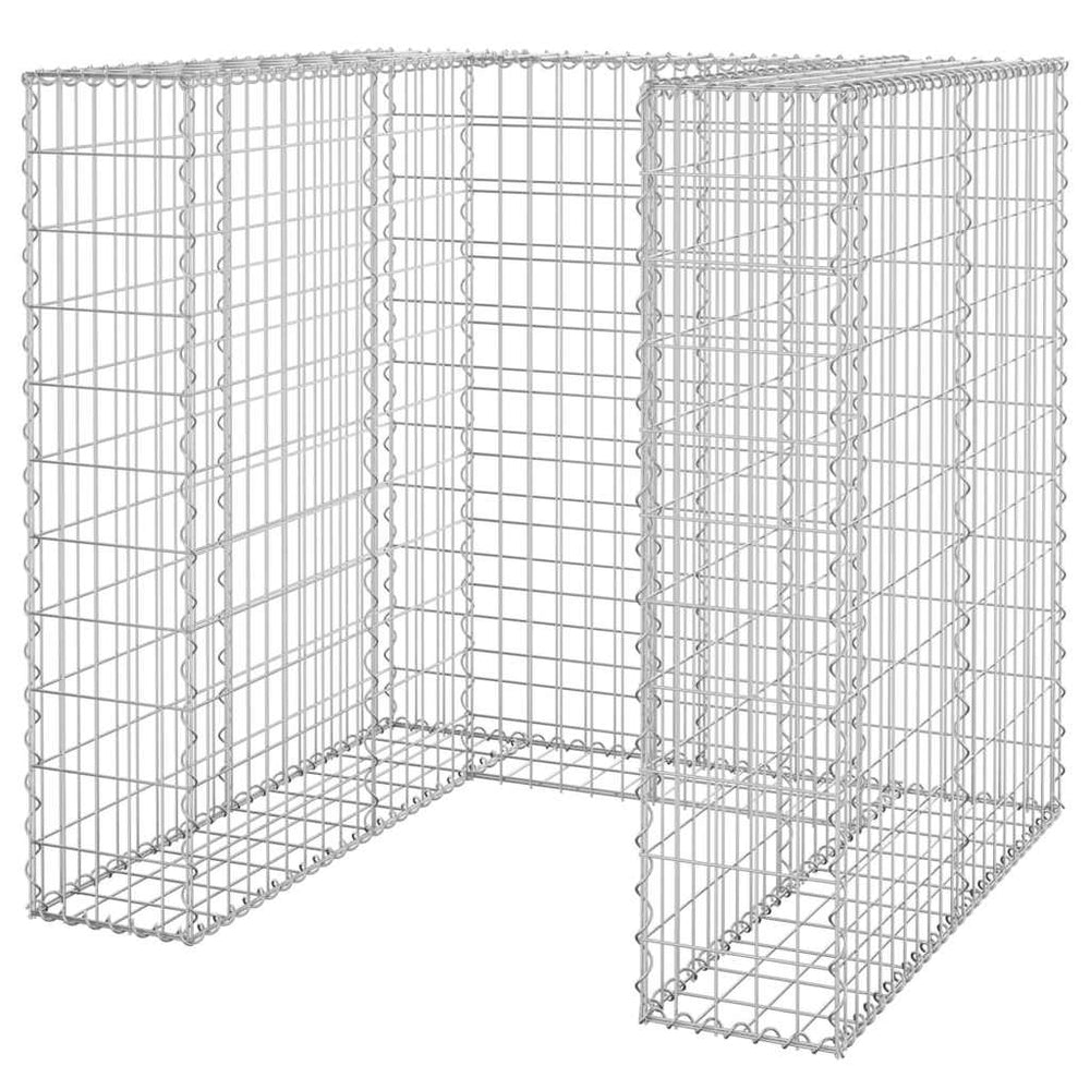 vidaXL Gabion Trash Can Enclosure Galvanized Steel 110x100x110 cm