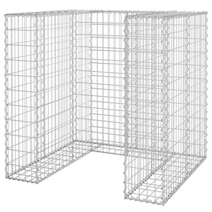 vidaXL Gabion Trash Can Enclosure Galvanized Steel 110x100x110 cm