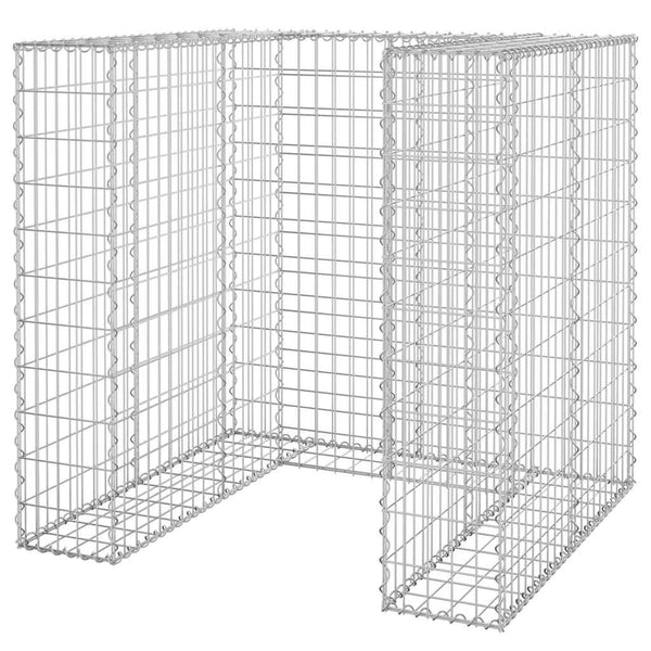 vidaXL Gabion Trash Can Enclosure Galvanized Steel 110x100x110 cm