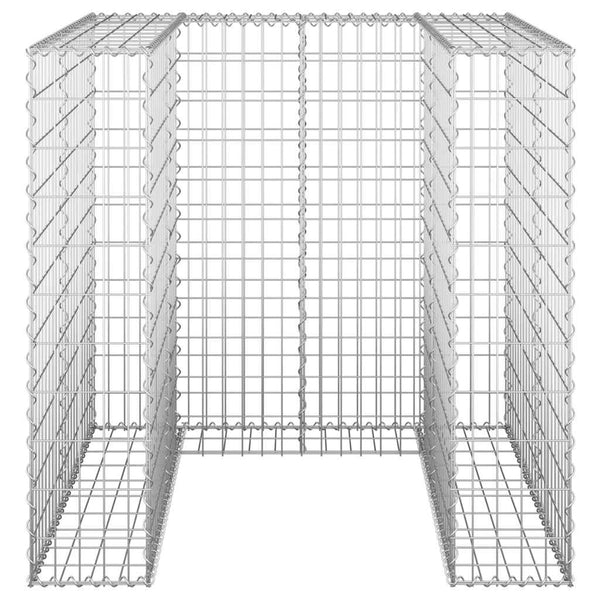 vidaXL Gabion Trash Can Enclosure Galvanized Steel 110x100x110 cm