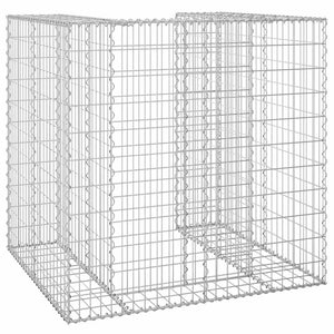 vidaXL Gabion Trash Can Enclosure Galvanized Steel 110x100x110 cm