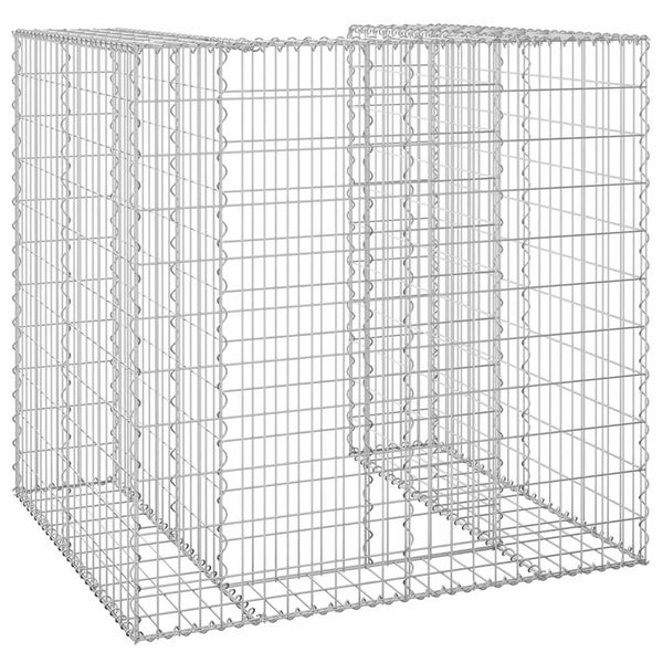 vidaXL Gabion Trash Can Enclosure Galvanized Steel 110x100x110 cm