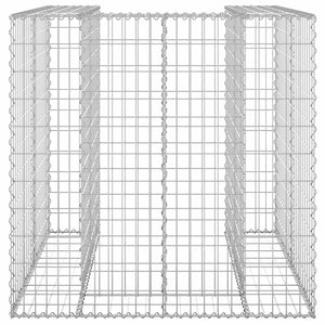 vidaXL Gabion Trash Can Enclosure Galvanized Steel 110x100x110 cm