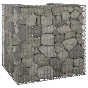 vidaXL Gabion Trash Can Enclosure Galvanized Steel 110x100x110 cm