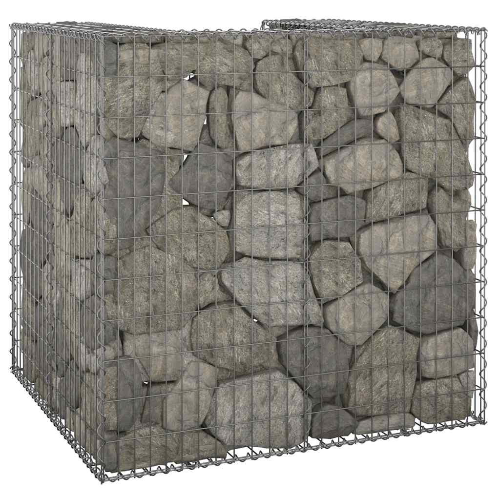vidaXL Gabion Trash Can Enclosure Galvanized Steel 110x100x110 cm